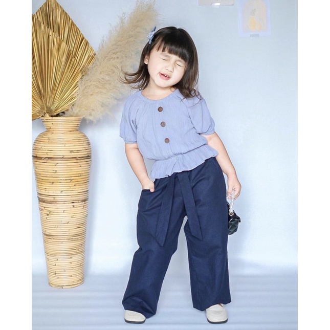 Celana kulot gempita pants anak perempuan 2-8 tahun bahan katun cigaret kulot sabrina anak nablfashion merah