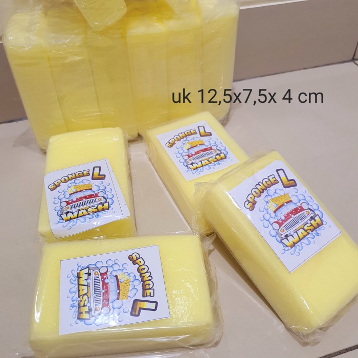 SPONGE L WASH Spons Busa Kuning Serbaguna Cuci Mobil Motor Piring