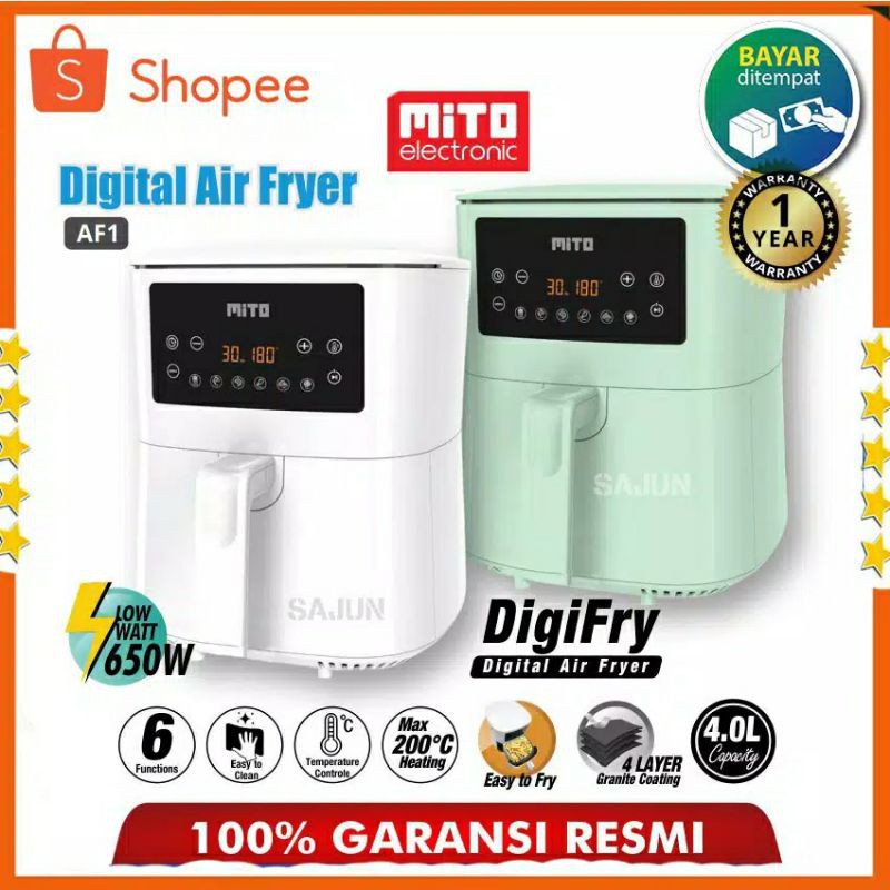 AIR FRYER MITO MITOCHIBA AF 1 KAPASITAS BER 4 LT DIGIFRY LOW 650 WATT