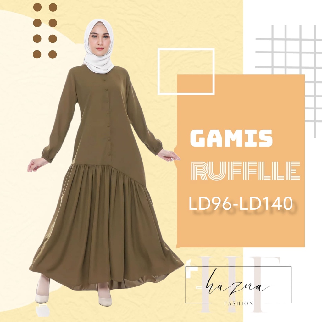 Gamis Ruffle - Gamis Jumbo - Gamis Ukuran S-5XL