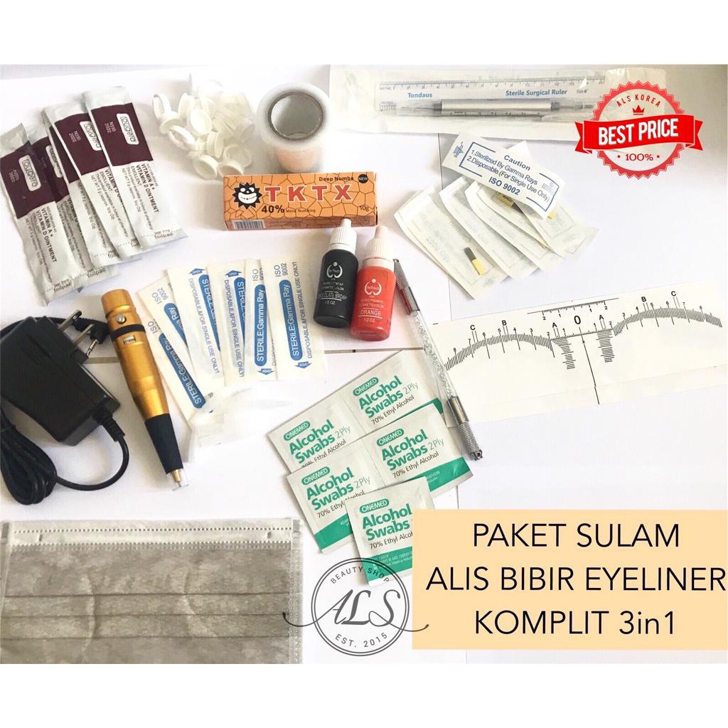 PAKET SULAM ALIS BIBIR KOMPLIT 3 IN 1 SULAM ALIS, BIBIR DAN EYELINER