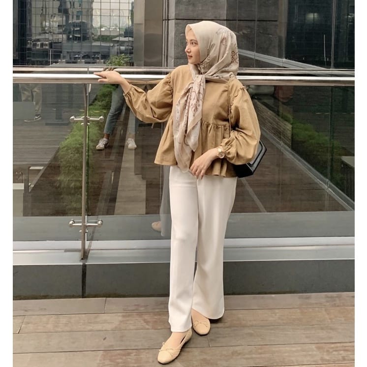 BEFAST - ZEC OOTD Wanita Blouse GEGE / Alensa Blouse / Atasan Lengan Panjang / Blouse Kekinian Remaja Wanita / Blouse Polos Casual / Blouse Formal / Terbaru 2022 / Outfit Wanita HIjab