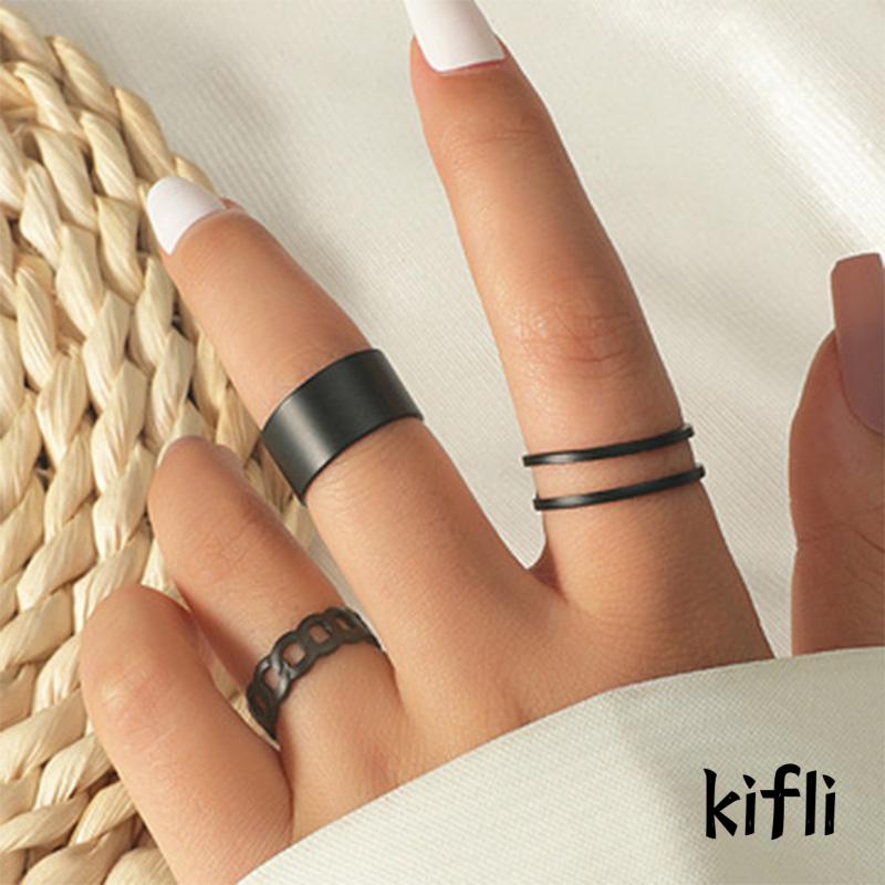 Set Cincin Kombinasi Model Tumpuk Gaya Kepribadian