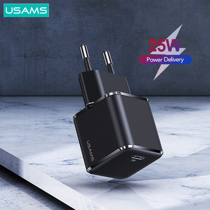 USAMS Supe fast Samsung Adaptor Super Si Type C PD Fast Charging 25W