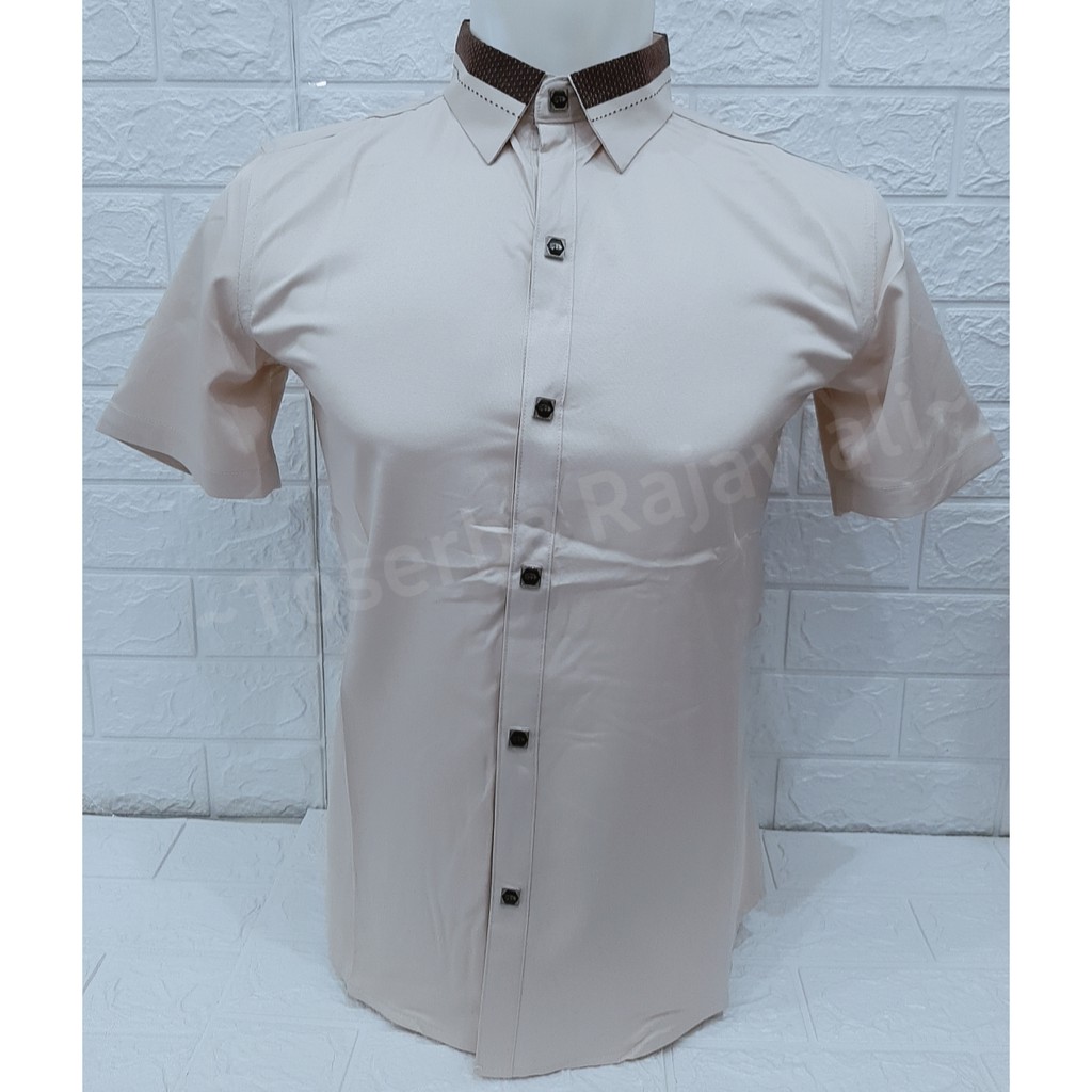 ( Nxnitrox 9787 ) Kemeja Import Kerah Motif Pria Lengan Pendek