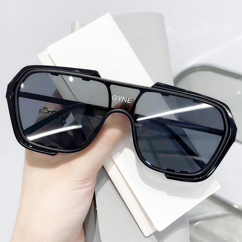 (YUZHU) COD Kacamata Hitam Gaya Korea Untuk Wanita/Pria Kebesaran Kacamata Bingkai Aviator