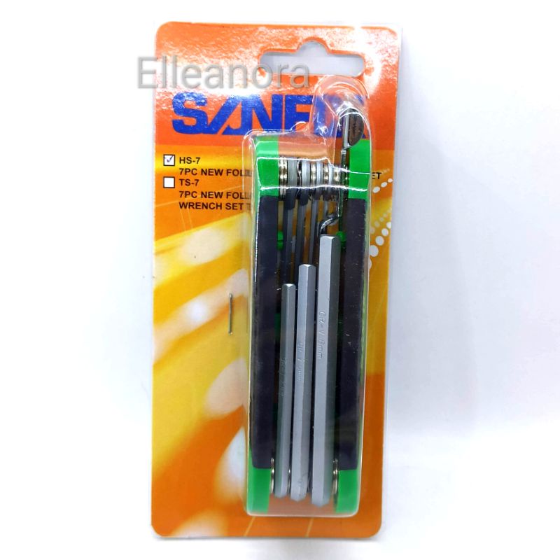 Kunci L Lipat Hex Key Set Sanfix HS-7 (7 Pcs)