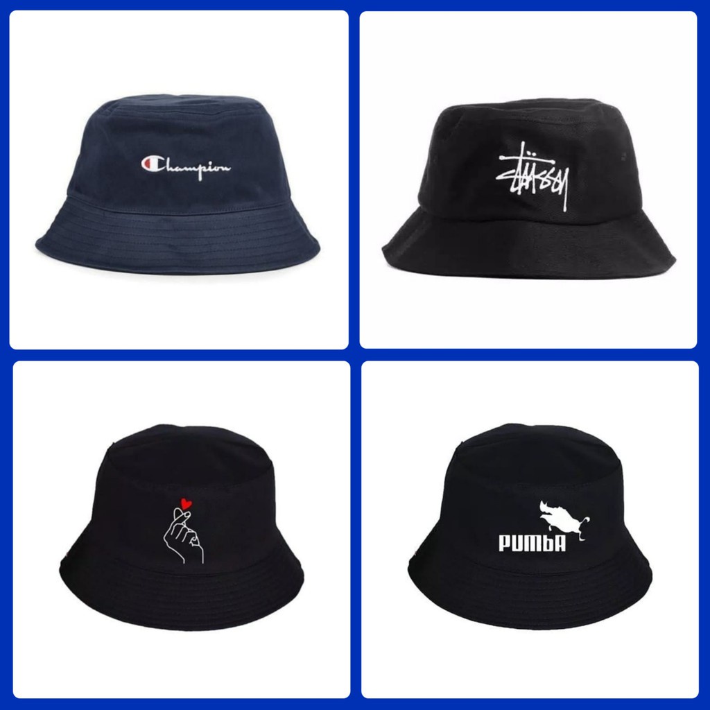 Topi Bucket Hat Pria Wanita Custom Bordir dan Sablon Design Suka Suka Korean Style