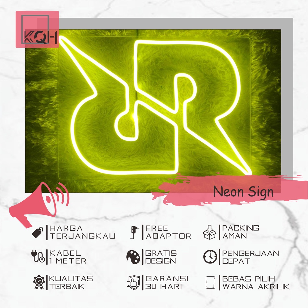 KoQoH.CO - Neon Flex RRQ Ready/ NeonSign Game/Lampu Hias Kamar/Lampu tidur/Lampu DEKORASI/Custom LED