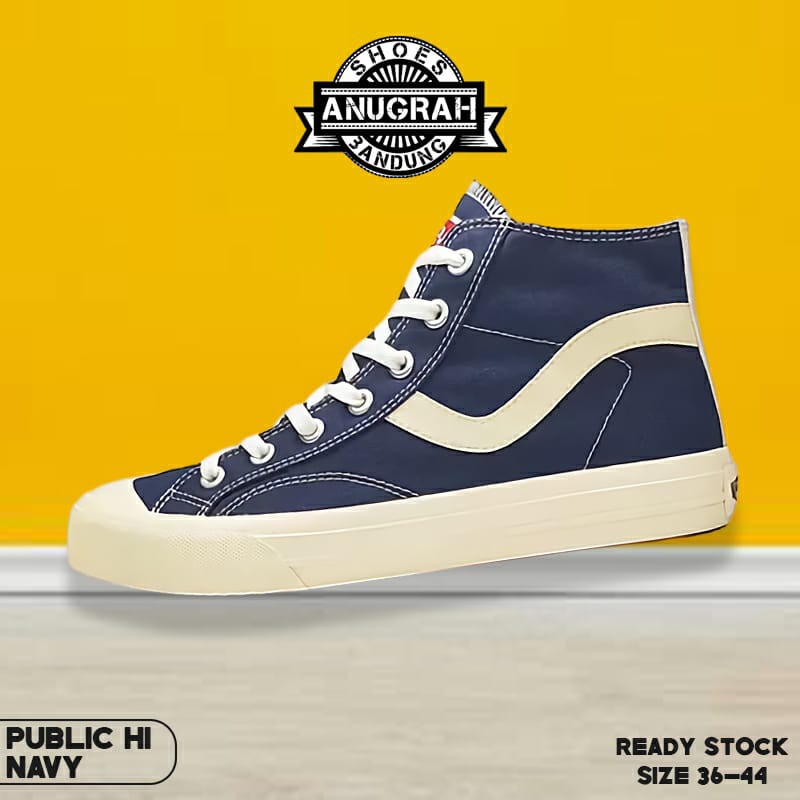 VENTELA P`76 PUBLIC HIGH NAVY - SEPATU SNEAKER LOKAL TERBAIK | Shopee