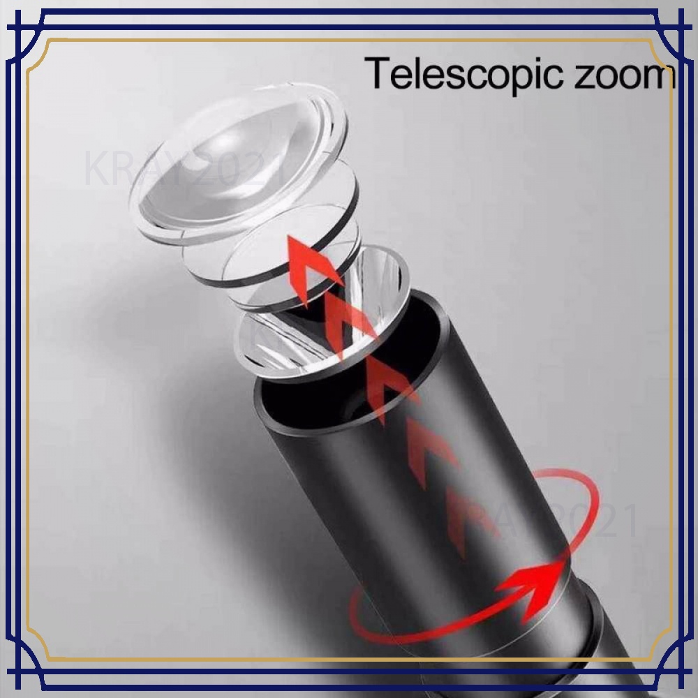 TaffLED Senter LED Mini Rechargable Telescopic Zoom XPE - 3187