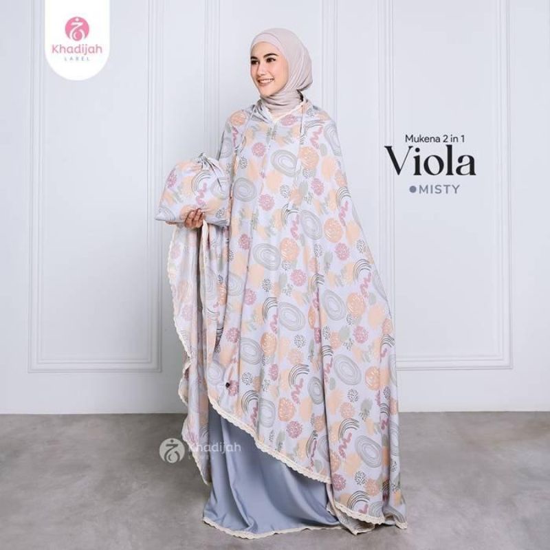 Khadijah Label - Mukena jumbo viola 2 in 1 All size misty