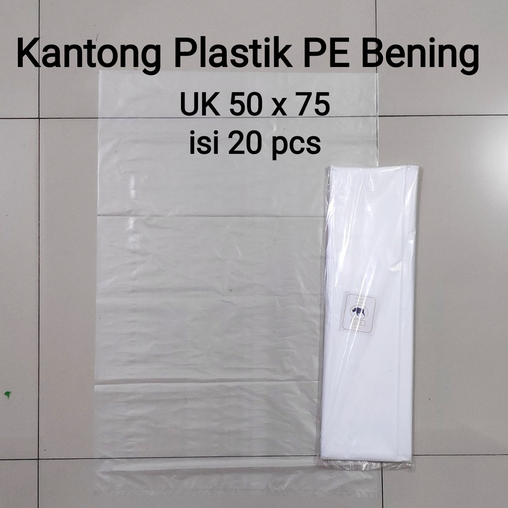 Kantong Plastik PE Bening uk 35x50 - 40x60 - 50x75 - 60x100 , Plastik Ikan, Plastik Sayur