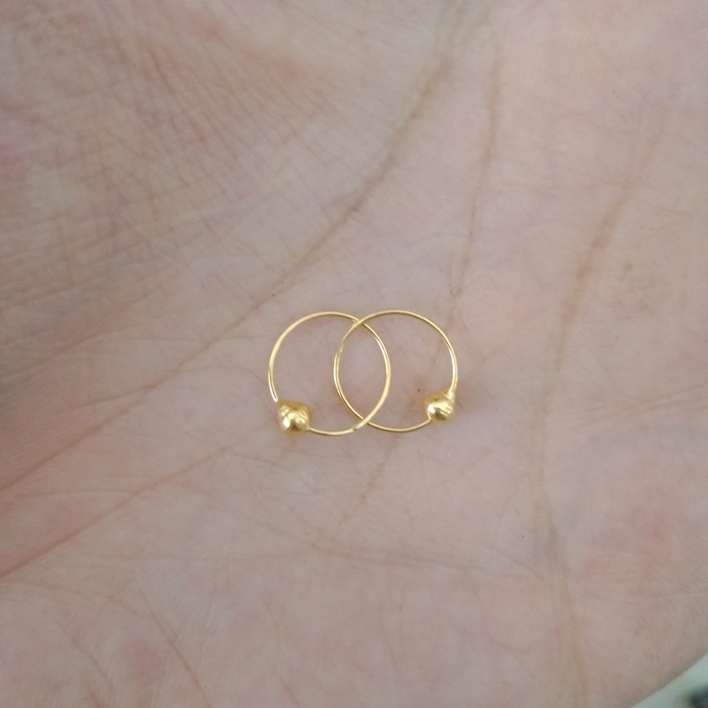 anting bulat merica anak dan dewasa emas asli kadar 700 70% 16k 22 gold anak dewasa gipsy gipsi genit