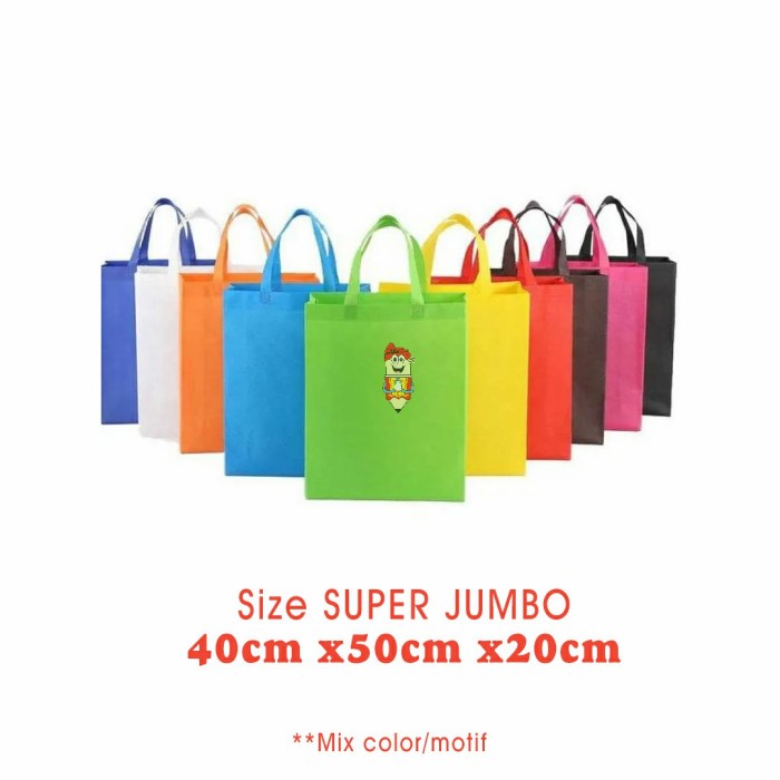 

PROMO Tas spunbond jahit size 40x50x20 SUPER JUMBO 1 set isi 6