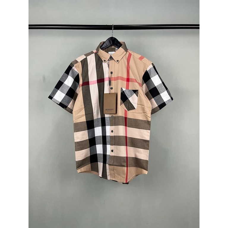 kemeja burberry import / kemeja burberry mirror / kemeja burberry pria / kemeja pendek burberry mirr