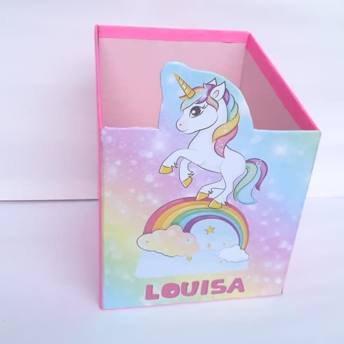 Storage box Lipat foldable kotak ulang tahun, ponytail, Unicorn Hamper