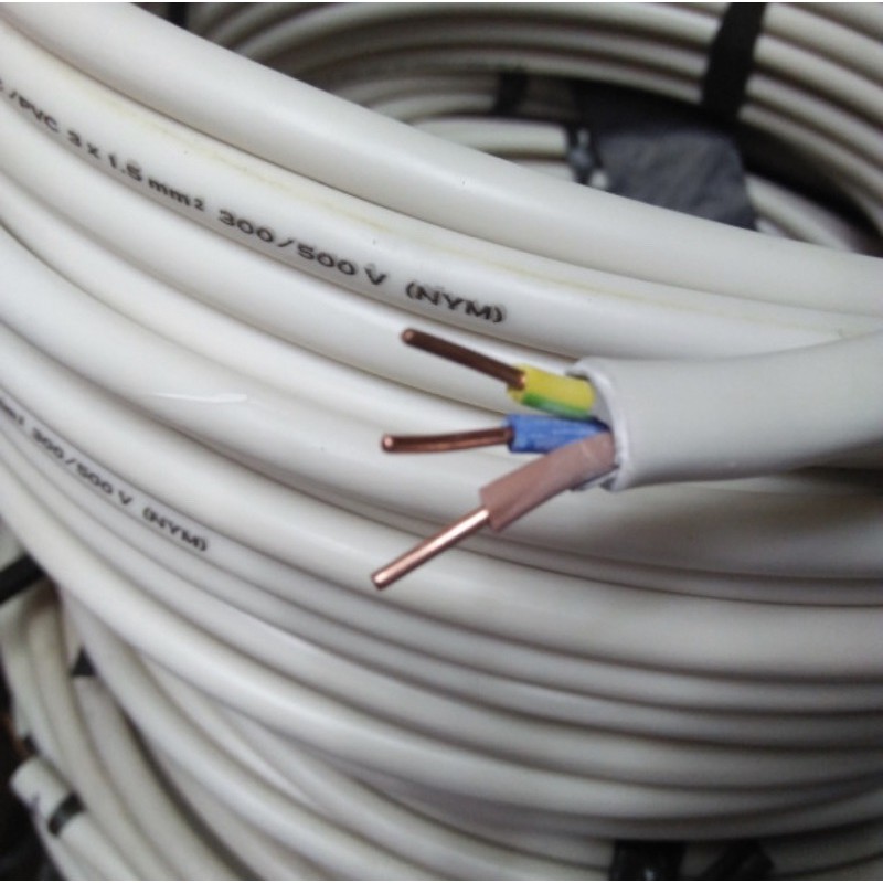 ETERNA KABEL NYM 3x1,5 mm PER METER - KABEL ETERNA NYM 3x1,5mm KABEL PUTIH KAWAT ISI 3 1,5mm