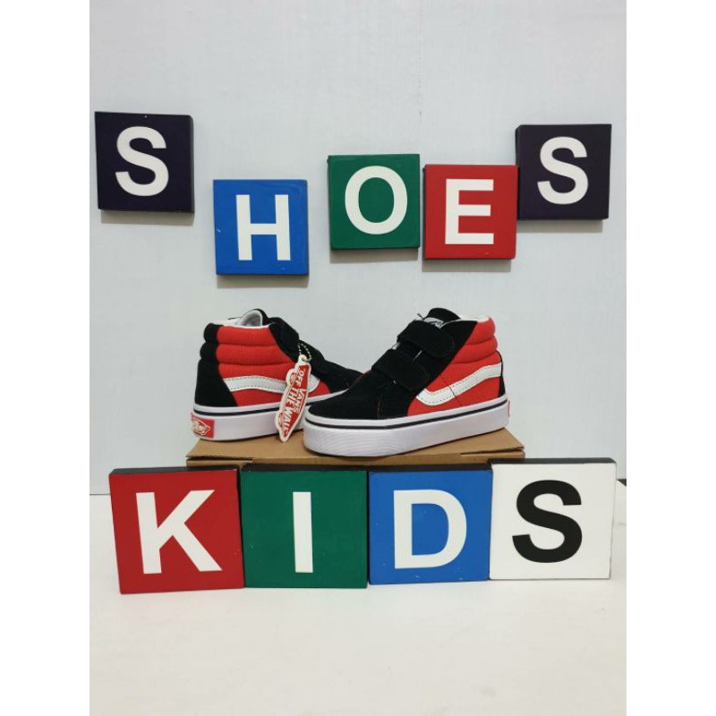 sepatu anak laki laki Vans High Red/White