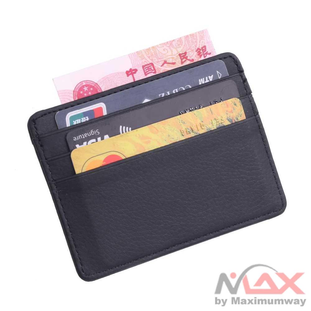 Dompet Kartu Bahan Kulit ID Card Holder Simpan ATM, Credit Card, EMoney, Trans jakarta, Akses Masuk dst  Slim pria wanita TRASSORY Men Women Durable Slim Simple Travel Lichee Leather Bank Business ID Card Wallet Holder Case with Coin Purse