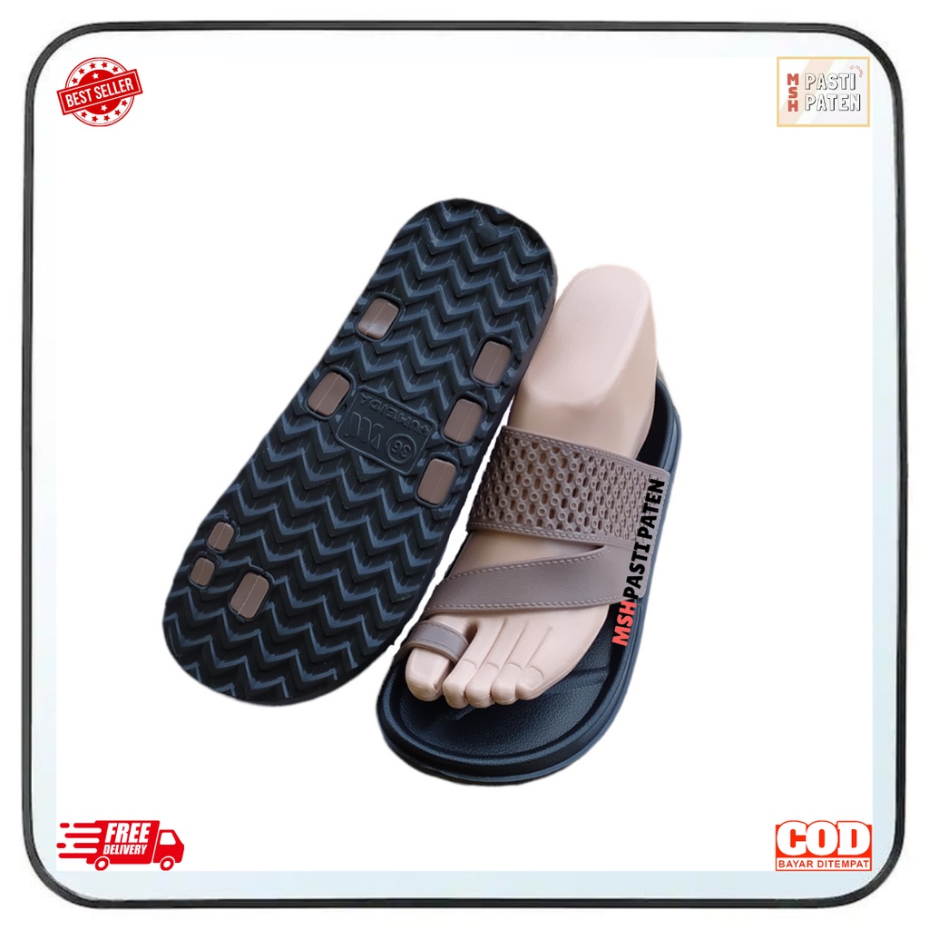 Sandal jepit jempol wanita dewasa bahan karet tahan air merk yumeida 22011 l ori murah