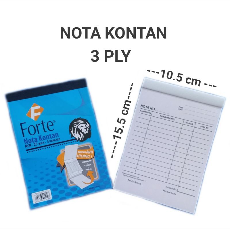 

Buku Nota Kontan Kecil 3Ply NCR Forte / Nota Kontan 3 Rangkap Kecil