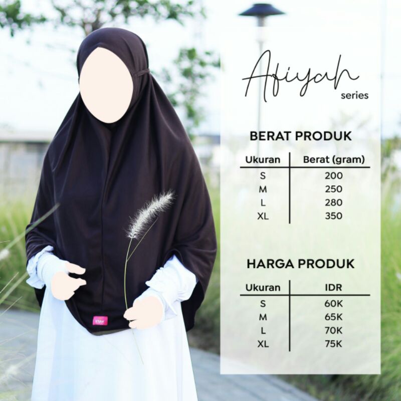 Jilbab Instan Afiyah by Khayr Moswear Jilbab Tali Bahan Kaos Jahitan Rapi Standar Tailor-1
