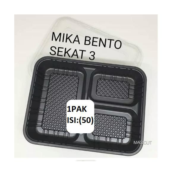 MIKA BENTO / KOTAK BENTO / TRAY BENTO / BOX BENTO SEKAT 3+TUTUP GROSIR