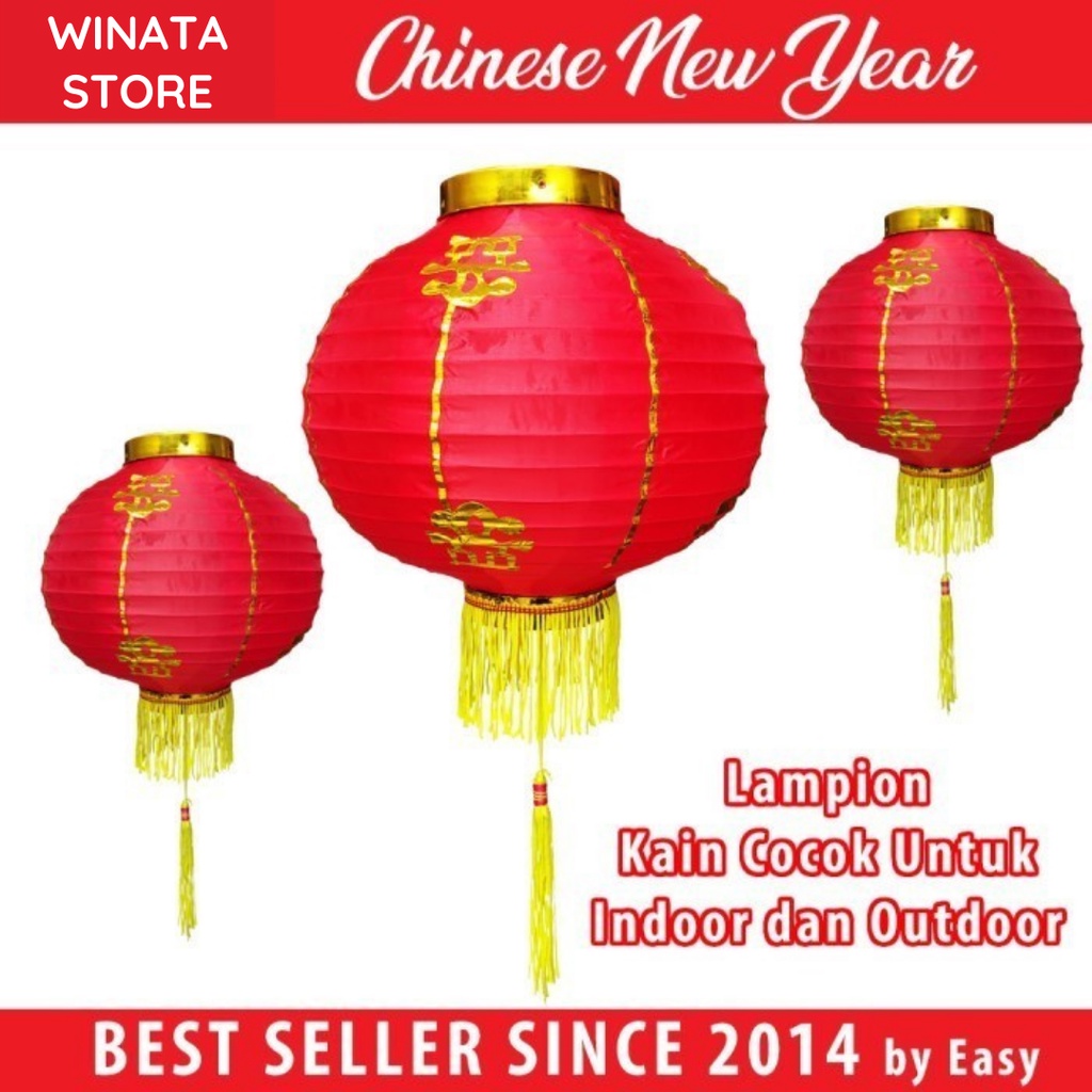 

Lampion Kain Imlek Sincia Gantung Hiasan Lampu Lentera Chinese 40 - 45 cm