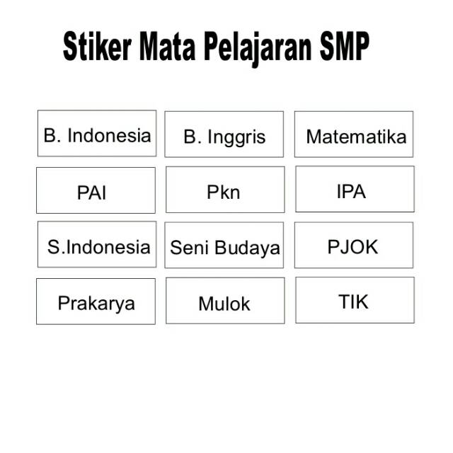  Stiker Nama Mata Pelajaran  Terupdate