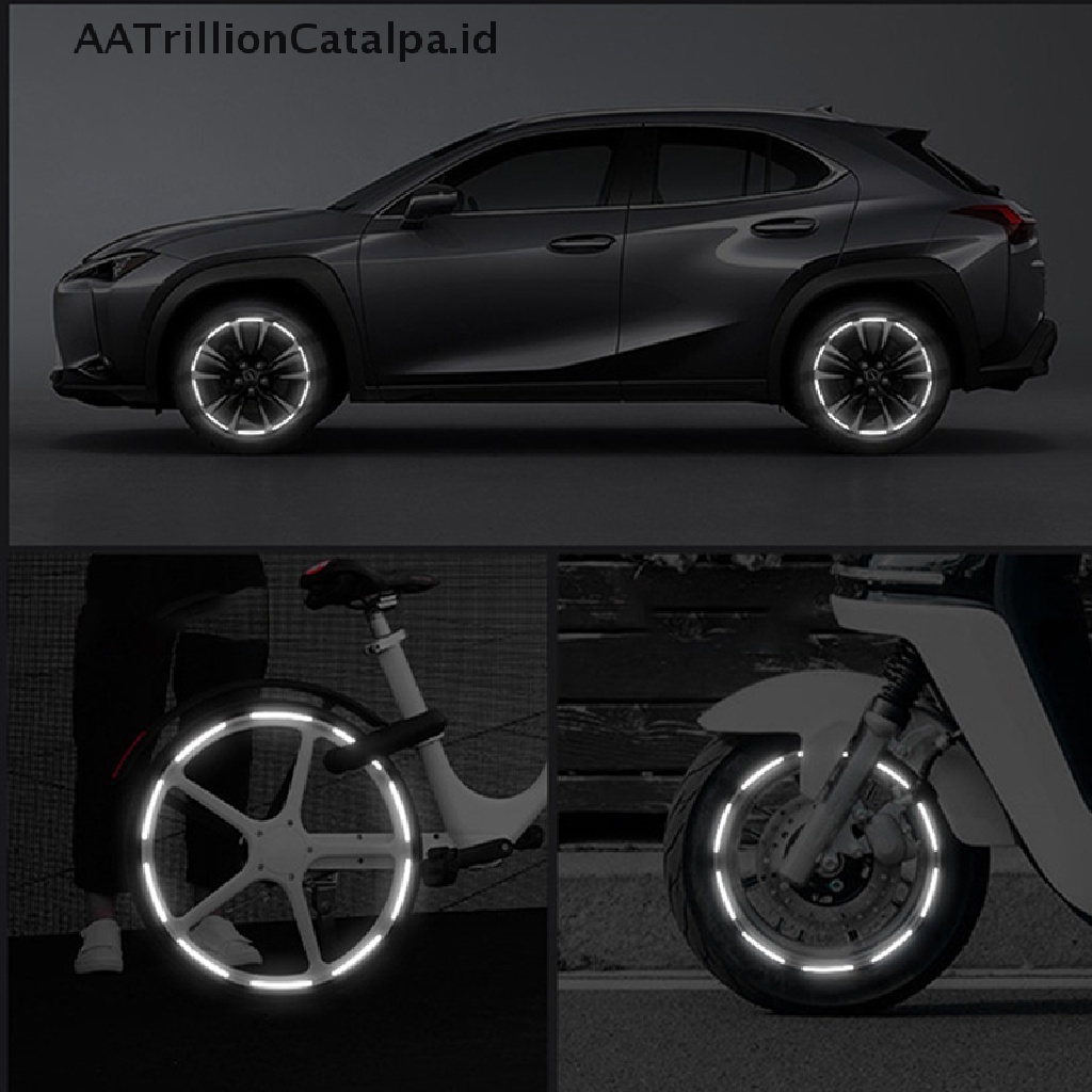 Aatrillioncatalpa 20 Strip Stiker Reflektif Untuk Hub Velg Mobil