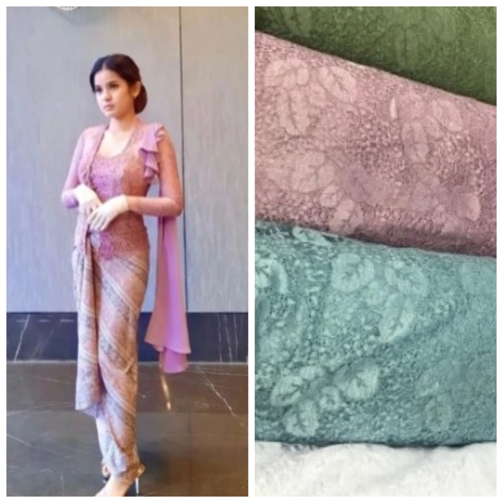 Kain Brokat Brukat Lentur Halus Lembut Bahan Kebaya