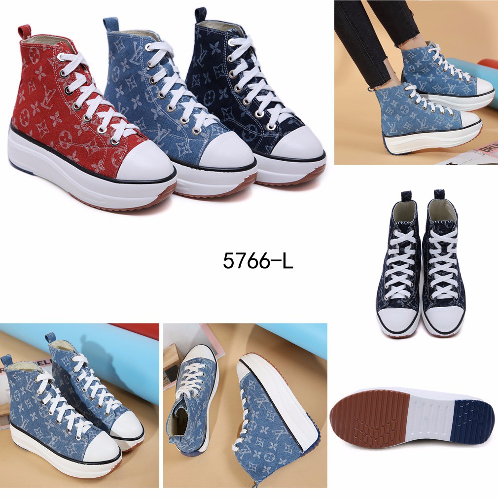 Louis Vuitton Monogram Denim Stellar Sneakers Boots #5766-L