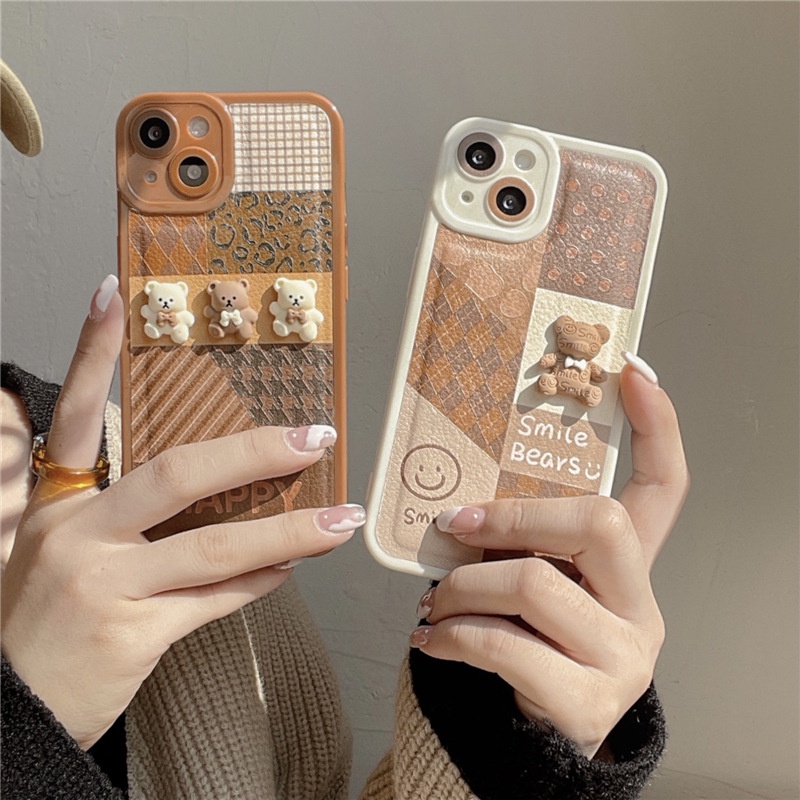 Soft Case Silikon Motif Beruang 3d Untuk IPhone 12 13 11 Pro Max X Xs Max Xr 7 8 Plus Lxsa