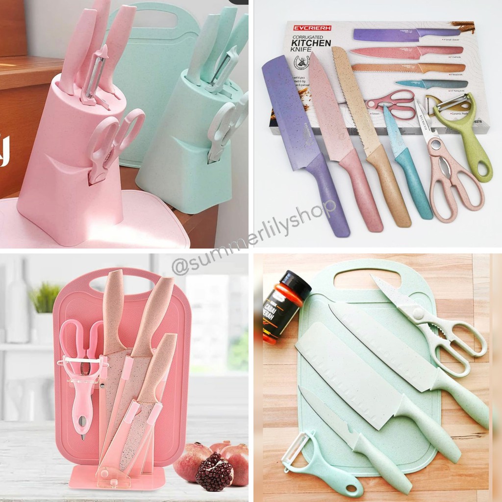 Kitchen Knife Set Set Pisau Dapur  Talenan  Premium 