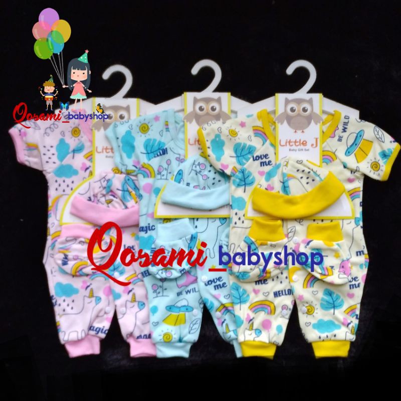 LITTLE J Jamsuit bayi newborn 0-3 bulan plus topi &amp; kaos kaki bayi SNI