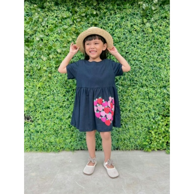 Dress Jelita Anak 1 -5 Tahun Dress Sablon Smilee Dress Anak Lucu Sehari hari CBKS S24