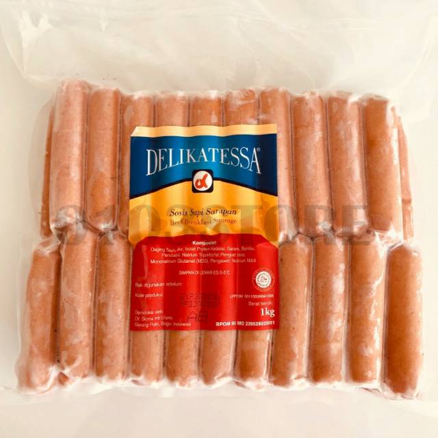 

Delikatessa Beef Sausage Breakfast skinless / Sosis Sapi Breakfast skinless AB 1000 Gram