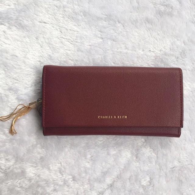 NEW !! CHARLES CHARLES&KEITHCNK WALLET ORI TASSEL DOMPET WANITA D8101/d007-Red
