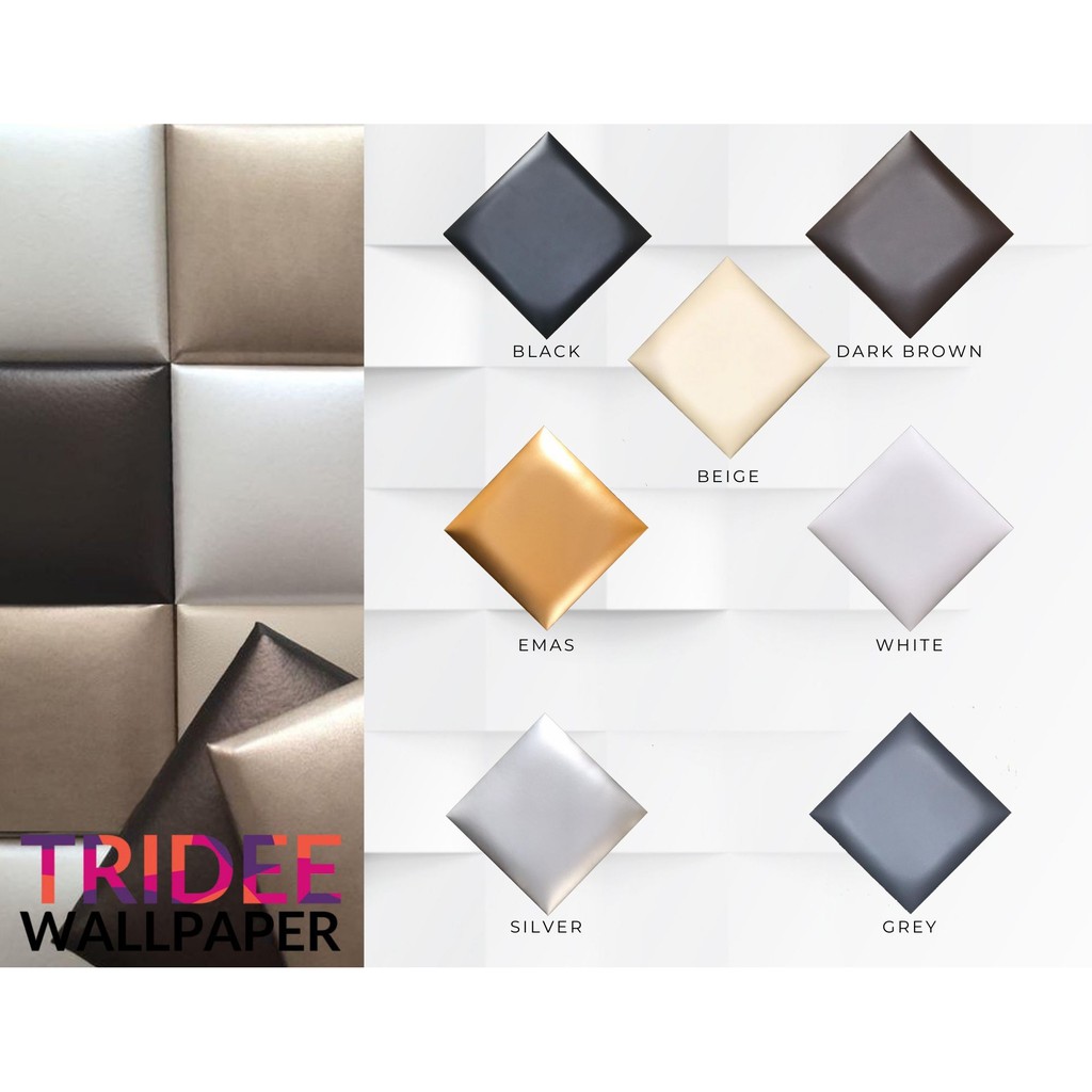 Leather Headboard Wallpanel Sticker | Panel Kulit Kasur Stiker Dinding | TRIDEE WALLPAPER