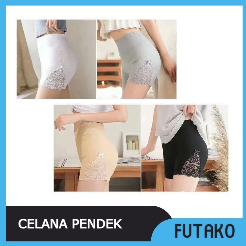 FUTAKO Celana Pendek Wanita Short Lace Renda Samping Daleman Women Underwear