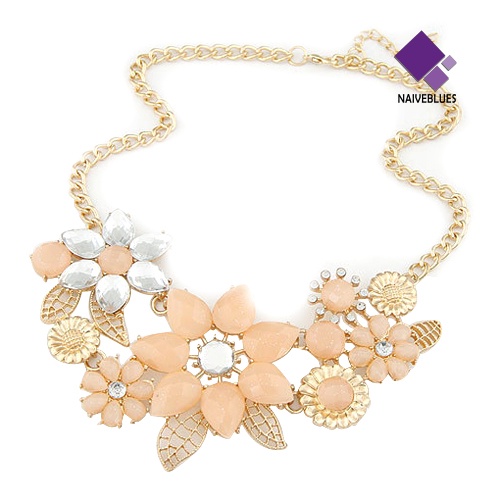 Kalung Choker Rantai Desain Bunga Bahan Resin Untuk Wanita