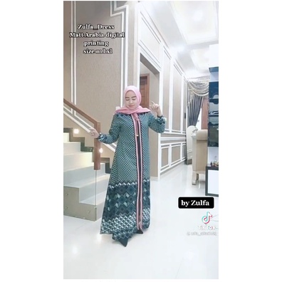 Zulfa Dress Original Dress Viral Bahan Arabian Digital