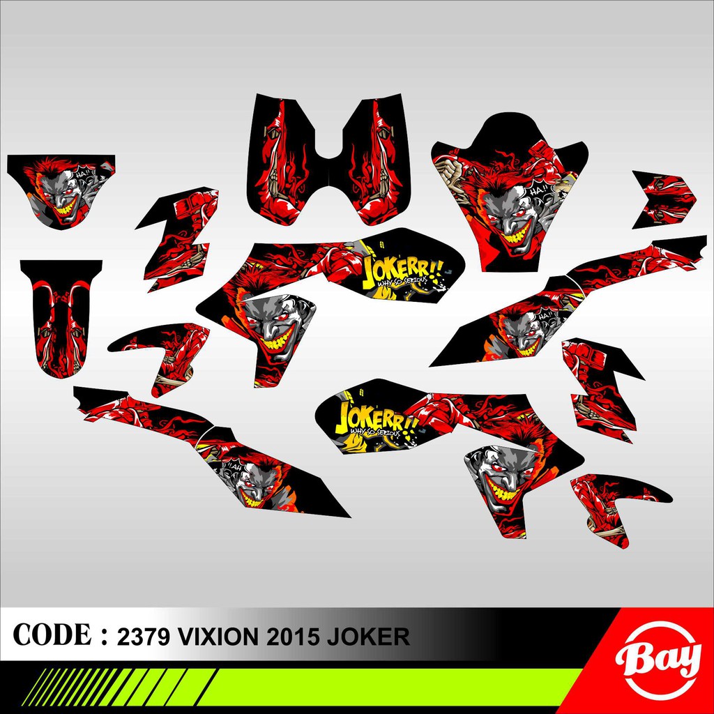 Decal Stiker Motor VIXION 2014 - 2015 NVL JOKER Full Body Sticker Custom Variasi