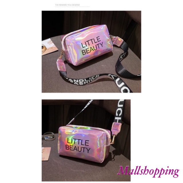 (COD) Tas Selempang Wanita Strap Resleting Sling Bag Tas Hologram MALLSHOPPING