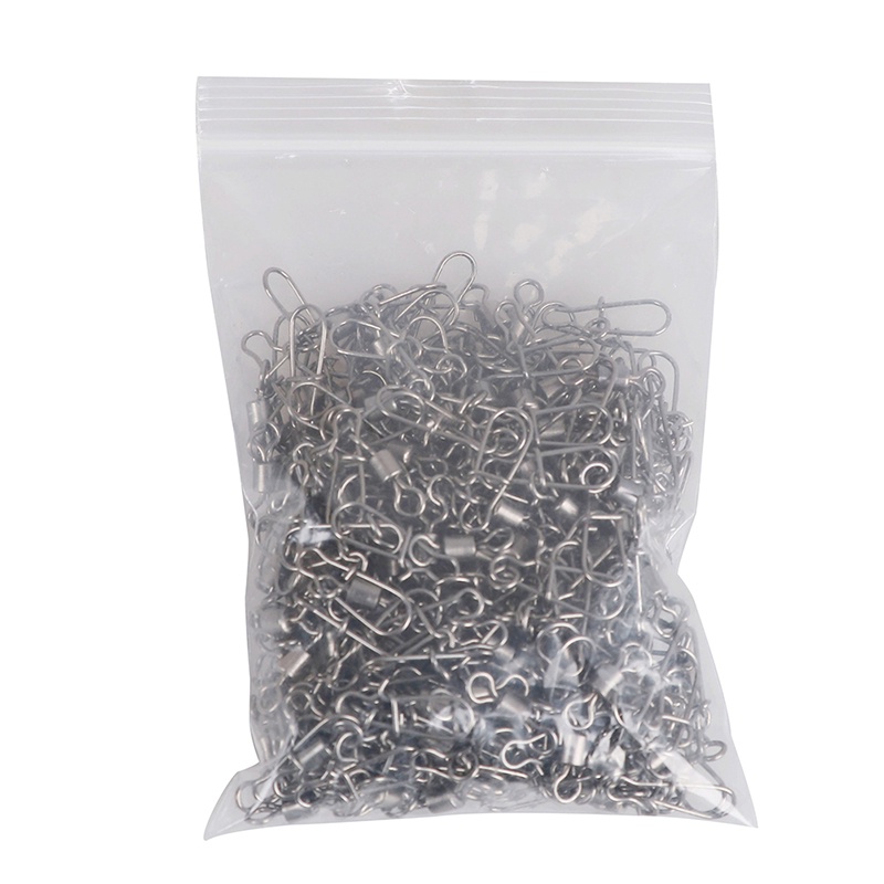 (LUCKID) 200pcs Kili-Kili Pancing rolling swivel Bahan stainless Steel