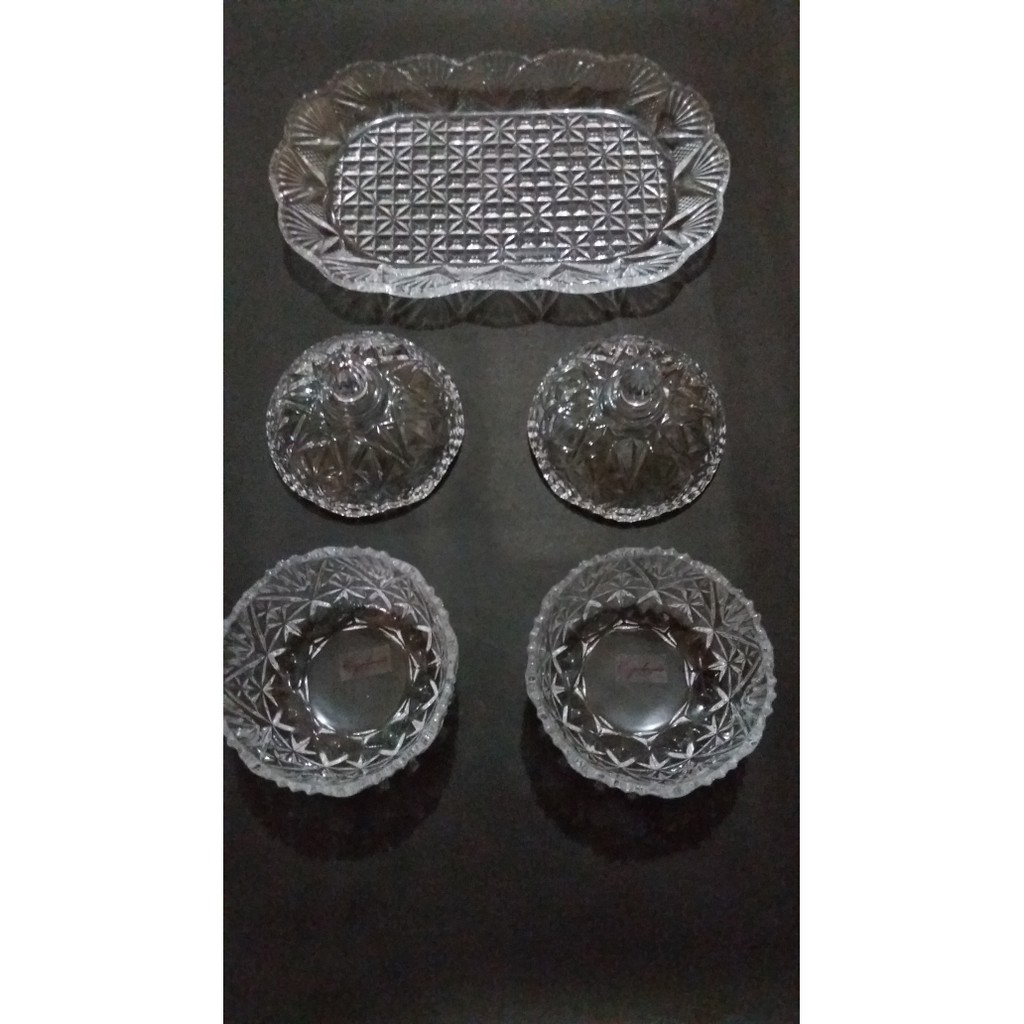 PROMO  Toples Kristal Kaca Bulat Set Isi 2pcs+tatakan