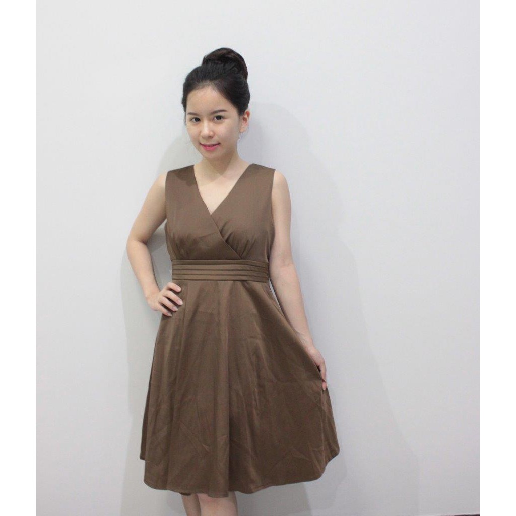 dress coklat dress pantai