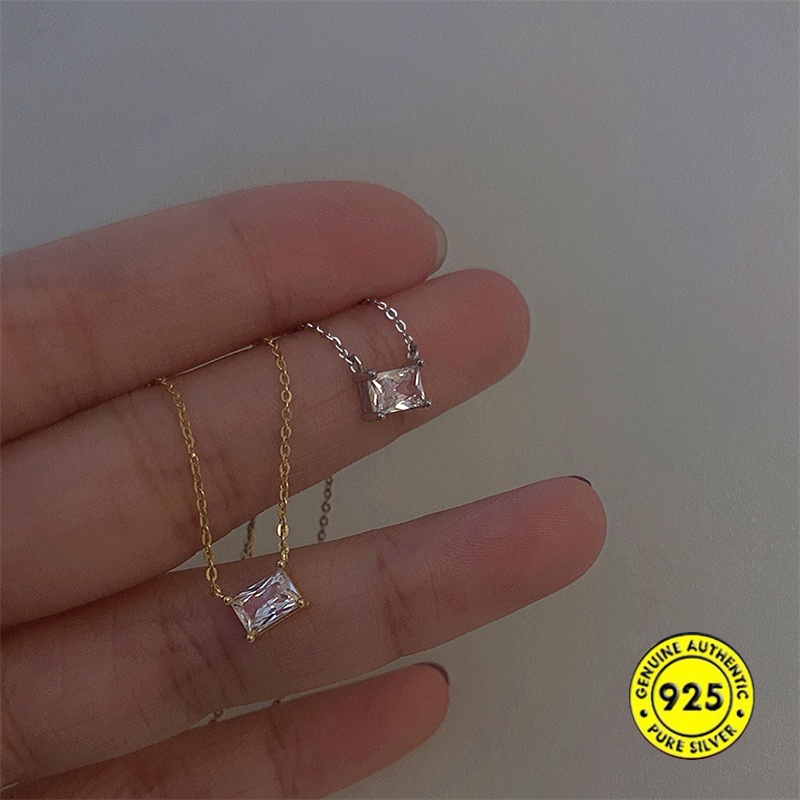 Kalung Zircon Bentuk Persegi Untuk Wanita