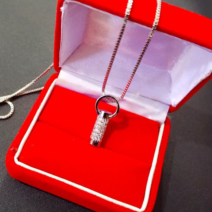 KALUNG XUPING LIONTIN BATU BERLIAN ZIRCON EMAS PUTIH- JS006A